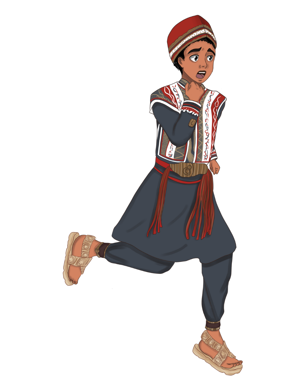 Liam running in the middle grade book "The Sun Disk"